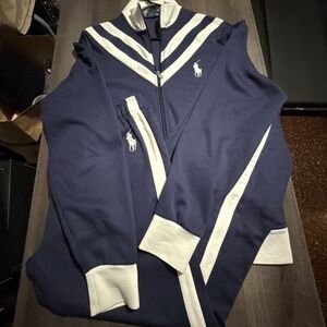 Polo Ralph Lauren Track Jacket pants L, Jacket M, chevron V Big pony suit Nvy